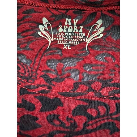 My Sport Arkansas Razorbacks Womens T-Shirt Red Black Lace Floral Pattern XL - Picture 11 of 11
